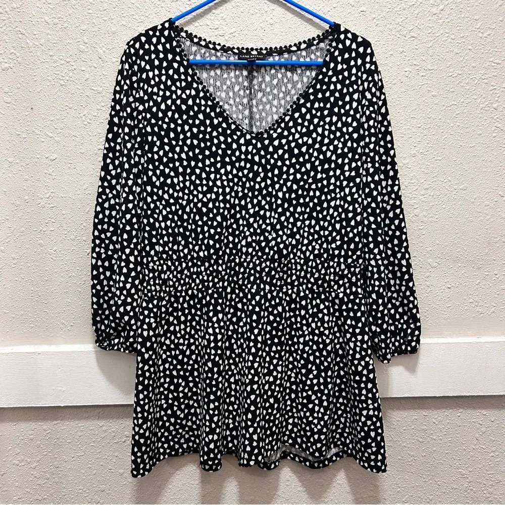 Lane Bryant 14/16 Heart 3/4 Sleeve Blouse
